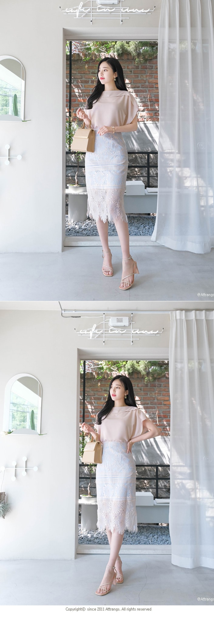 Middle-skirt Beige S