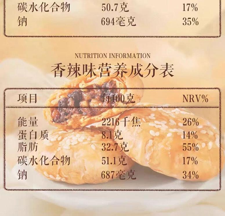 【中国直邮】 三只松鼠 黄山烧饼 原味 地道梅干菜酥饼 10枚*1袋 150g*1袋