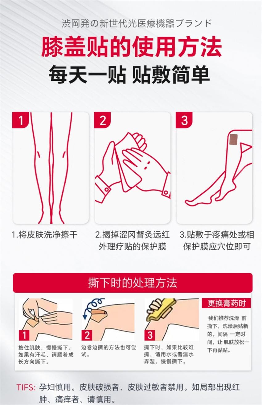 【中國直郵】 澀岡 膝關節疼痛專用膏 滑膜炎膏藥貼 膝蓋遠紅外線消炎止痛理療熱敷貼 10貼/盒