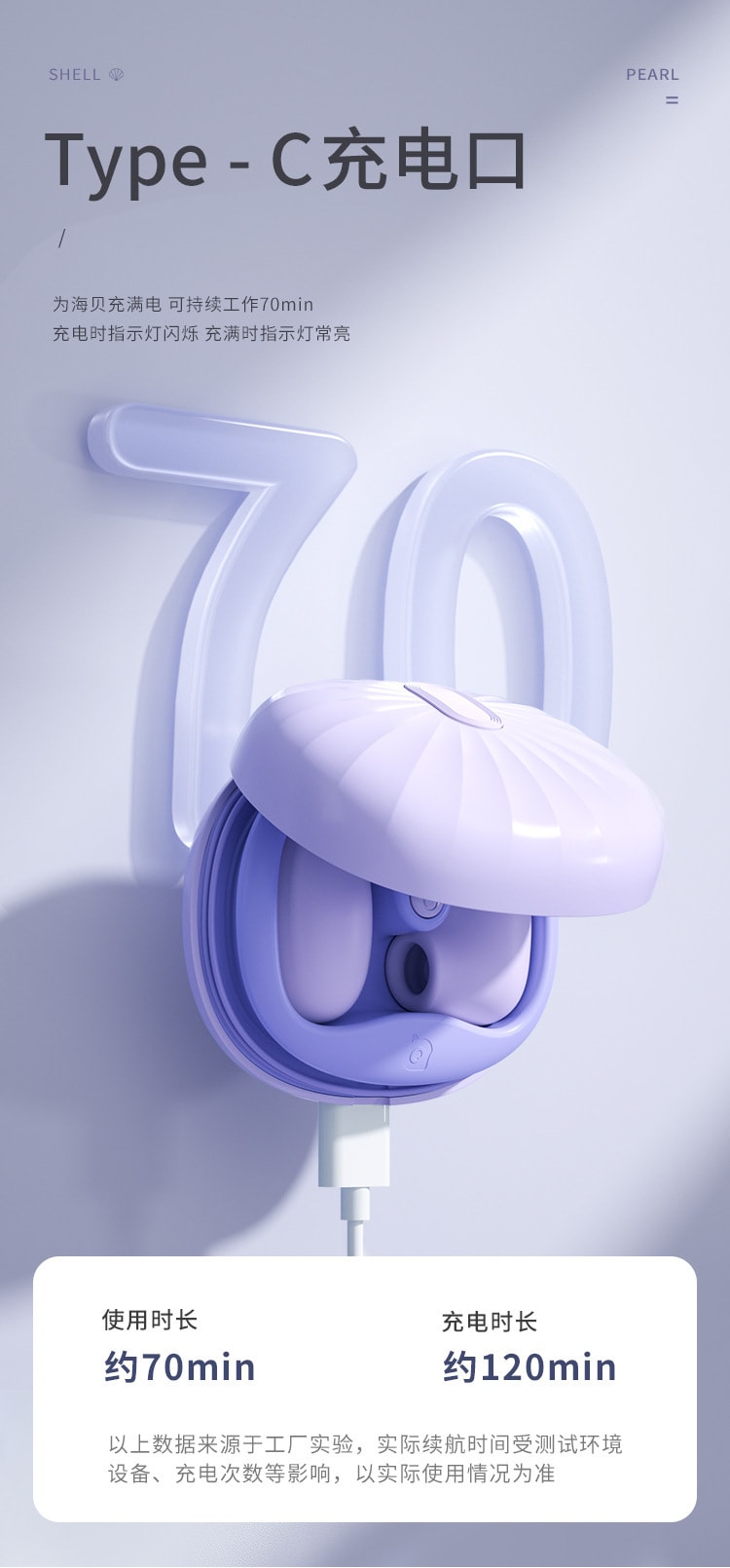 【情侶必備好物】中國 謎姬 海貝跳蛋外吸內震 軟糯矽膠低噪 成人玩具 - 紫色