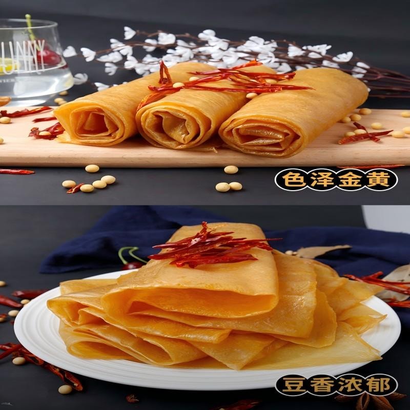 【中国直邮】 古松 油豆皮半干豆皮特产方便食品 腐竹皮凉拌豆腐皮豆制品 麻辣烫火锅食材110g