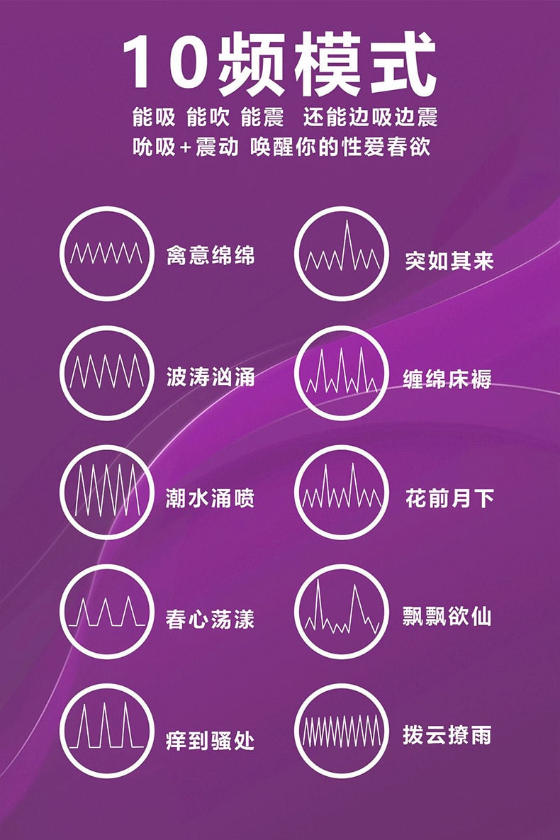 【中國直郵】 吸吸女用10頻震動棒 深紫色