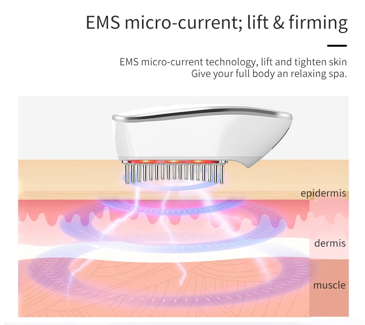 【疏通經絡 告別淤堵】KΛKUSΛN 多功能經絡按摩梳頭部臉部紅光導入梳 白色 1件
