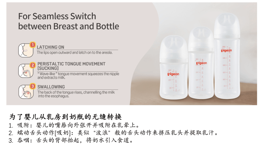 日本PIGEON貝親 奶瓶新生兒PP奶瓶寬口徑 自然實感仿母乳第3代 330ML配L奶嘴(6-9個月)