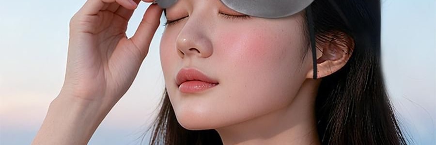 MDOG米度狗狗 超薄絲眼罩 無壓感睡眠護眼 居家辦公小憩舒適遮光 莫奈粉 0.3cm薄不透光不漏光