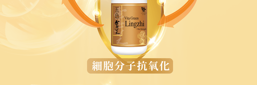 VITA GREEN维特健灵 纯野生五色灵芝 60粒 每日两粒补五脏 宁神安眠提升睡眠质素 增强活力抗氧化能力