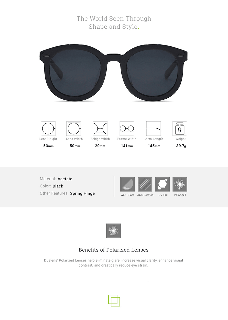 Polarized Sunglasses: Black (DL81002 C1)
