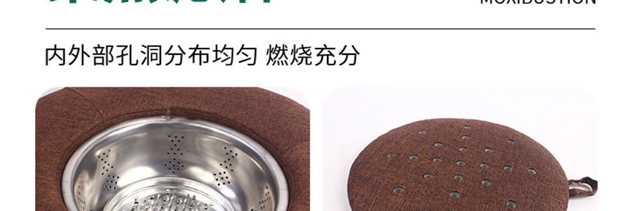 綠碎花艾灸坐墊 蒲團燻蒸儀坐灸墊盒 隨身灸家用臀部椅 盆宮寒艾炙器具凳【控溫】+薑盤+濾煙罩+艾柱54粒+鑷子+穴位圖 40*10cm