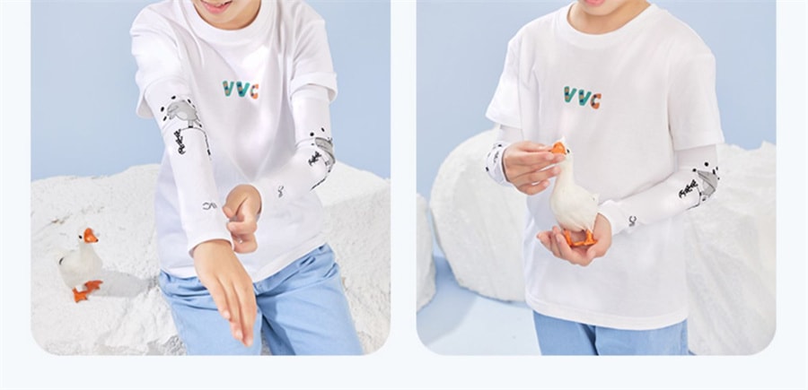 【中國直郵】VVC 兒童男女冰袖夏日卡通寶寶可愛防曬冰絲袖套遮陽防紫外線手袖 斑點狗(灰)