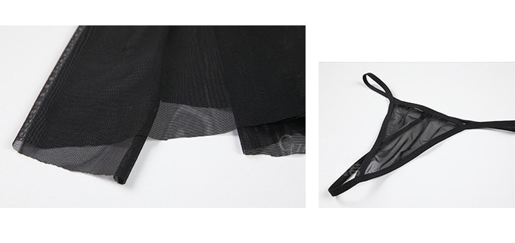 【中國直郵】瑰若 情趣內衣 蕾絲睡衣吊帶套裝 均碼 黑色款