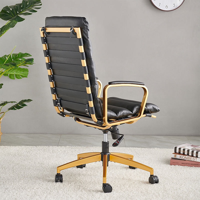 【美国现货】LUXMOD 面包电脑椅 黑色面+金色椅身 单人位