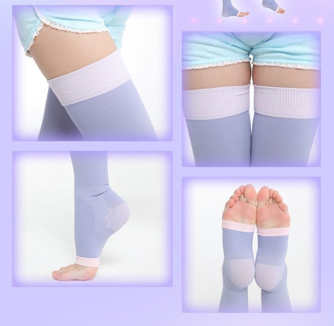 日本DR.SCHOLL 纤腿袜睡眠型长筒袜 美体工具纤腿袜子 #L SIZE