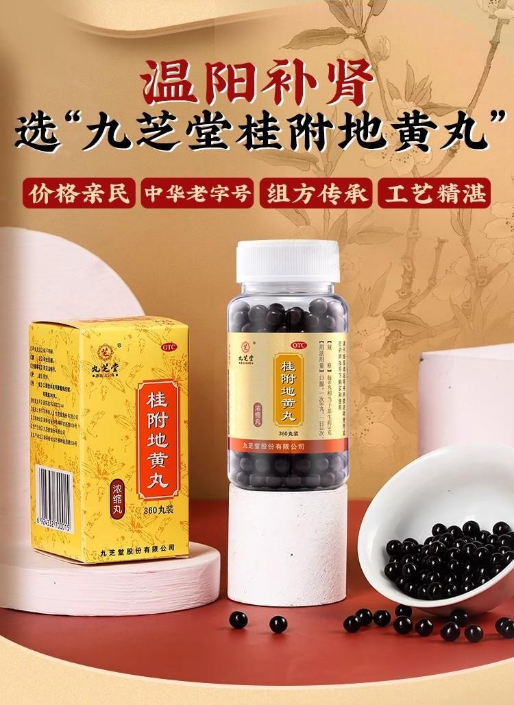 【中國直郵】 九芝堂 桂附地黃丸200丸/盒 5盒 濃縮丸 溫補腎陽 專科用藥 腰膝酸軟 肢冷頻