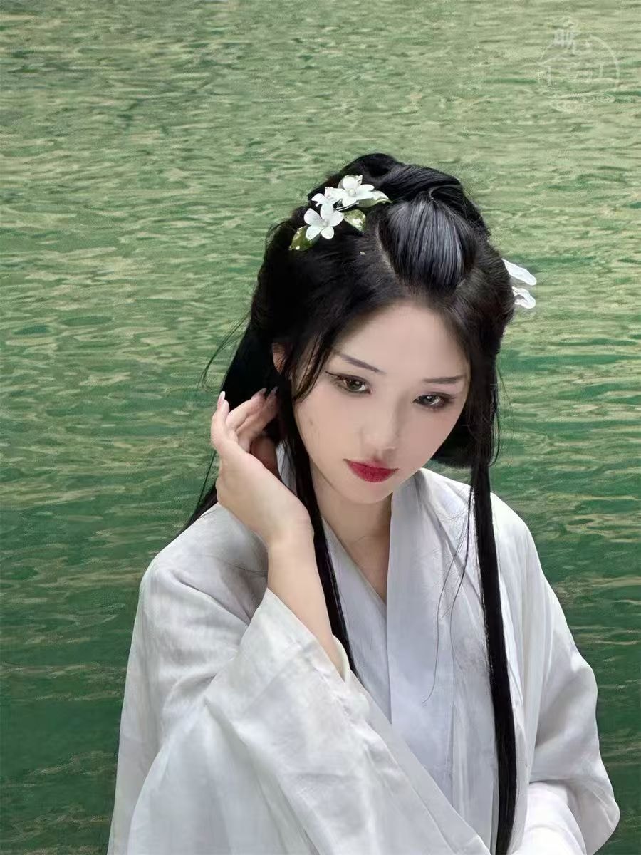 【中國直郵】晚江亭 仿玉發簪 古風新中式簪子旗袍漢服盤發-白色18cm 1支|*預計到達時間3-4週