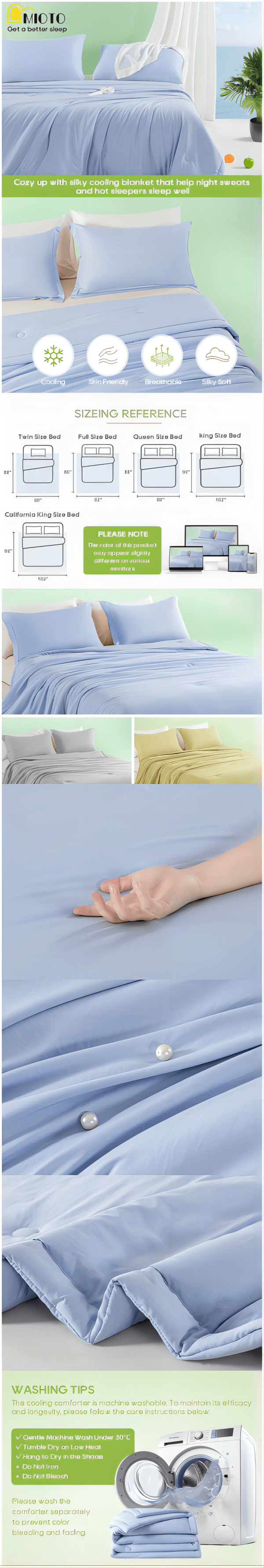 【美国直邮】凉感被蓝色full  208*218CM