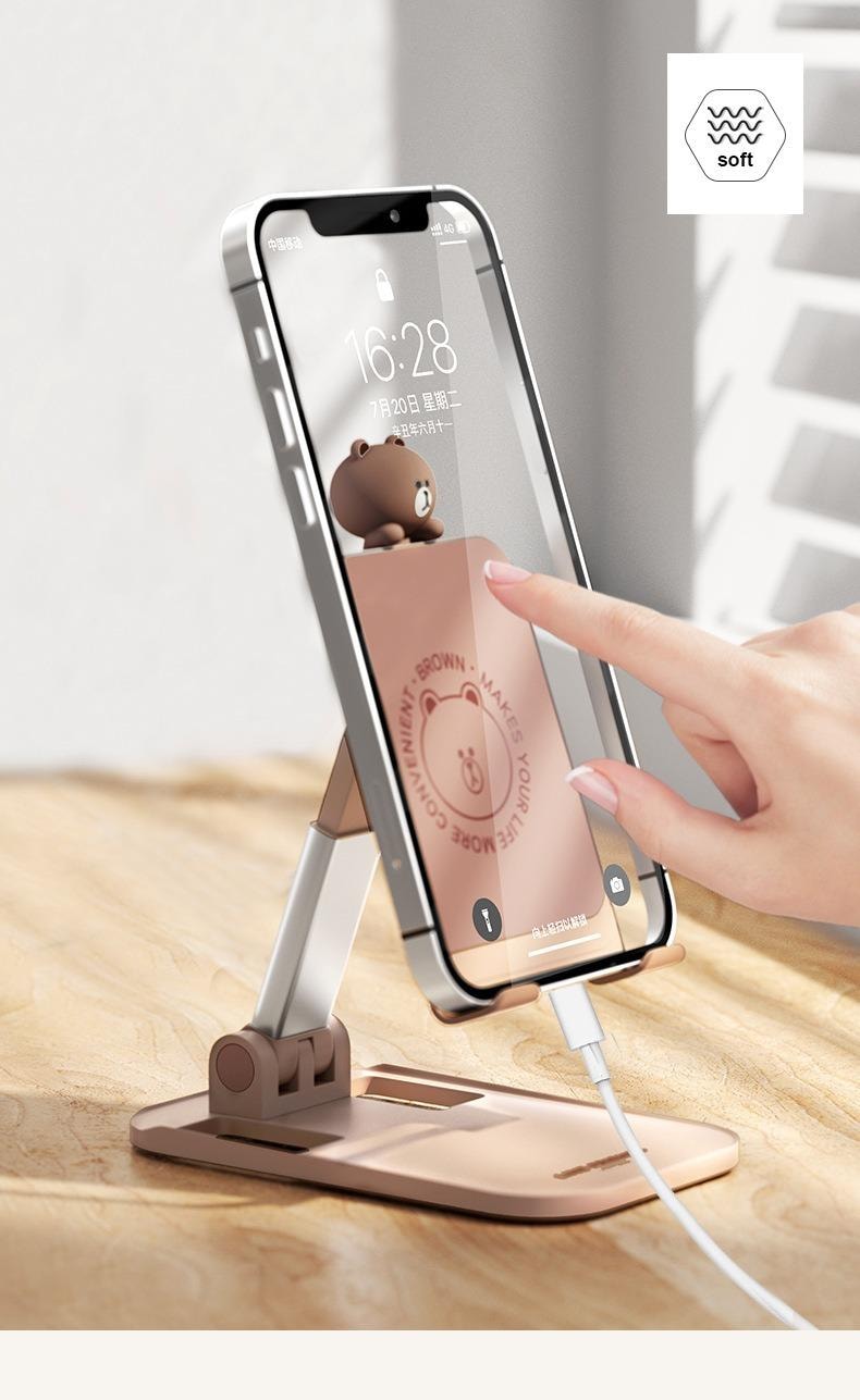【中國直郵】 日本 LINE FRIENDS 卡通手機支架桌面可調升降伸縮 可妮 1個