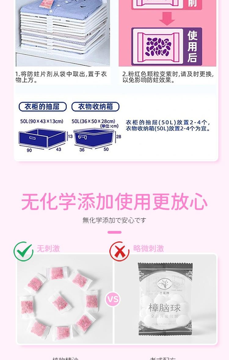 【中国直邮】 First-rate 樟脑丸家用无毒衣柜防霉防虫去湿防潮除虫香薰衣服防蛀蟑螂球除味 蓝风铃香 48小包