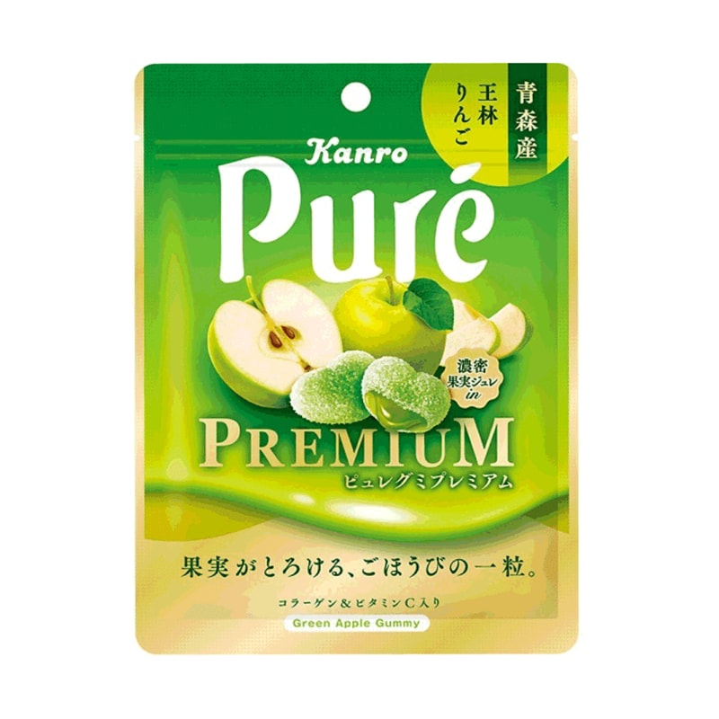 【日本直郵】日本KANRO PURE 期限限定 果汁彈性軟糖 蘋果口味 56g