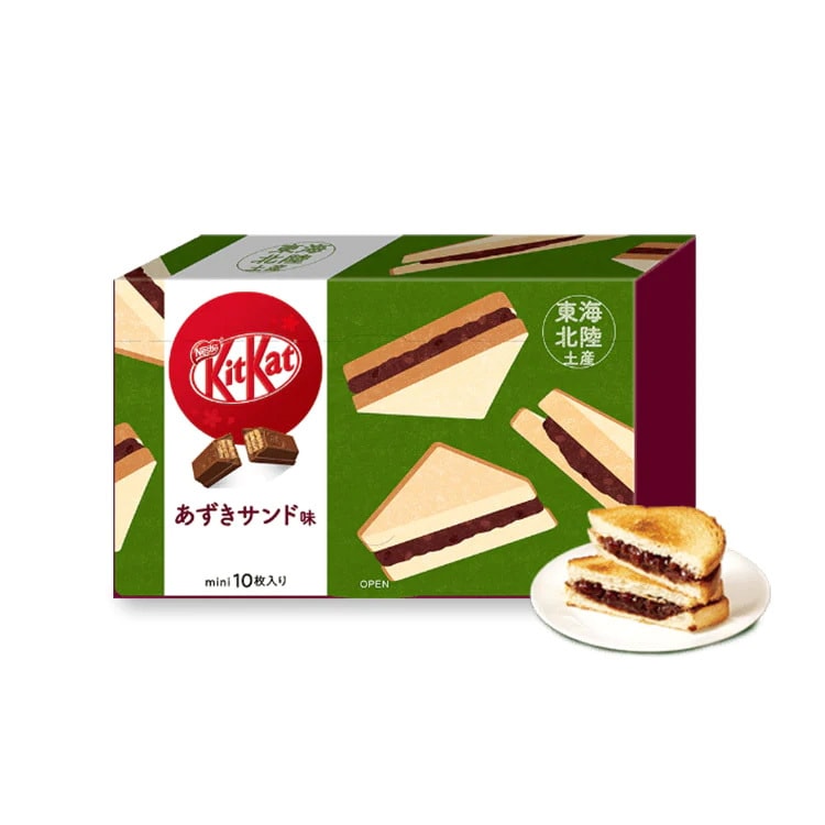 【日本直郵】日本NESTLE雀巢 KIT KAT地域限定 東海北陸限定​​ 紅豆三明治口味巧克力威化 10枚裝