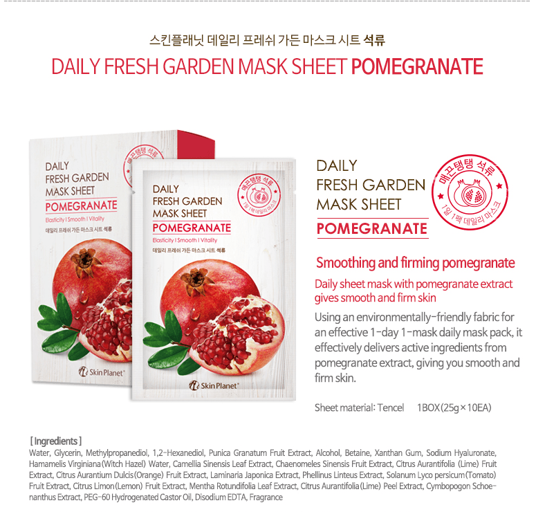 Daily Fresh Garden Mask Sheet  Pomegranate 1Sheet