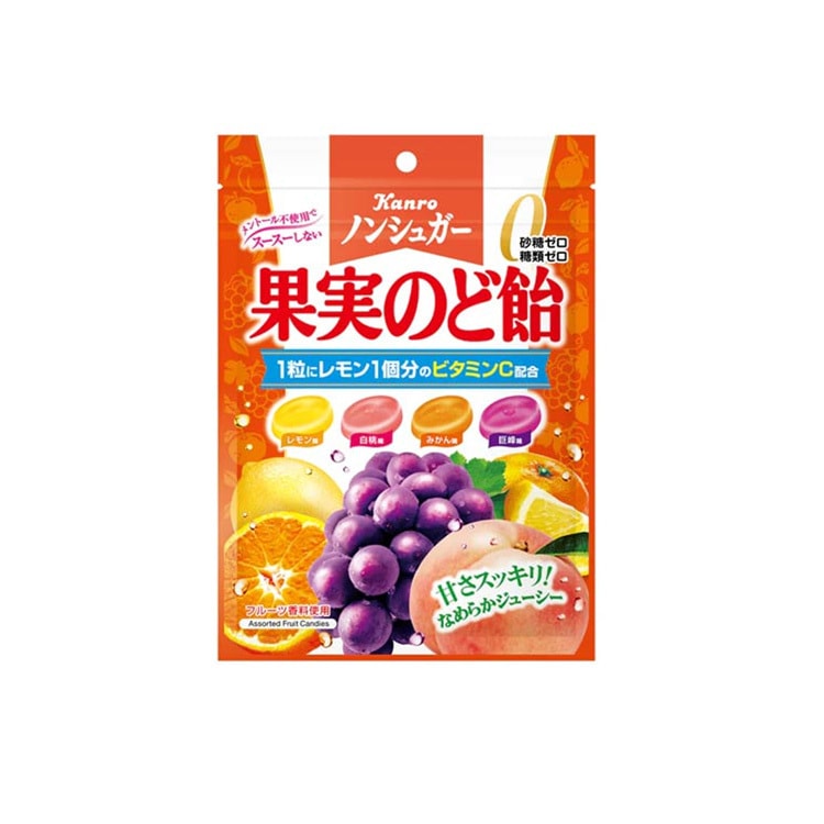 【日本直邮】KANRO甘乐 水果硬糖 0砂糖混合水果 90g