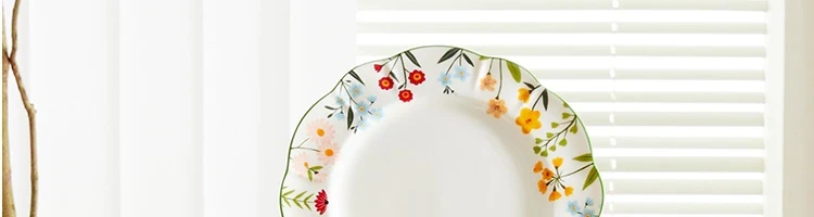 【中國直郵】LIFEASE 網易嚴選 田園手繪美式餐具系列 方盤-新田園手繪-碗4隻