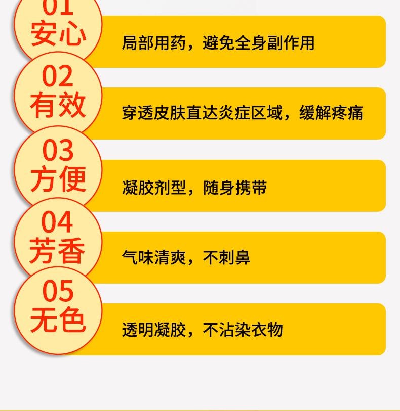 嘉效 酮洛芬凝胶2.5%*20g/盒 腱鞘痛风消炎镇疼关节疼痛专用劳损膏药跌打风湿