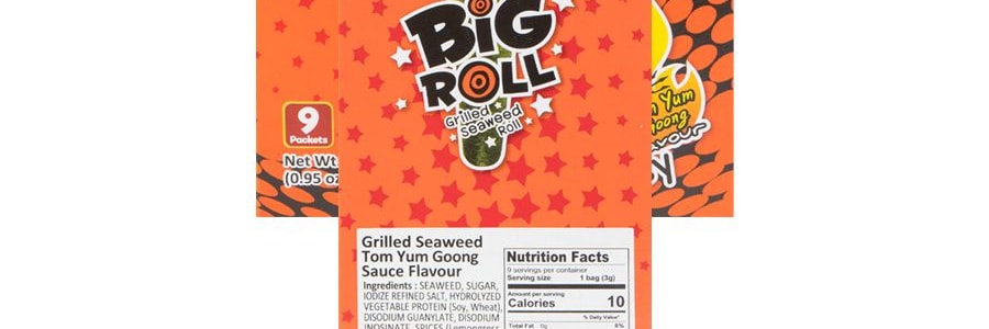 泰國小老闆 BIG ROLL經典紫菜捲 冬蔭功味 9條入【網紅零食】