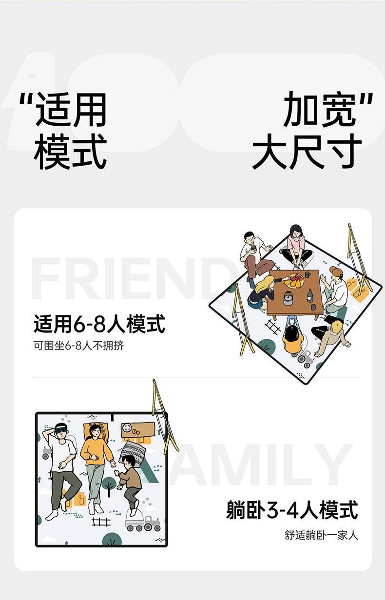   FOXTAIL 卡通便携野餐垫 露营垫 户外地垫 防水 防潮 便携 折叠 郊游 居家-动物世界 中号(150*200cm)1个*预计到达时间3-4周