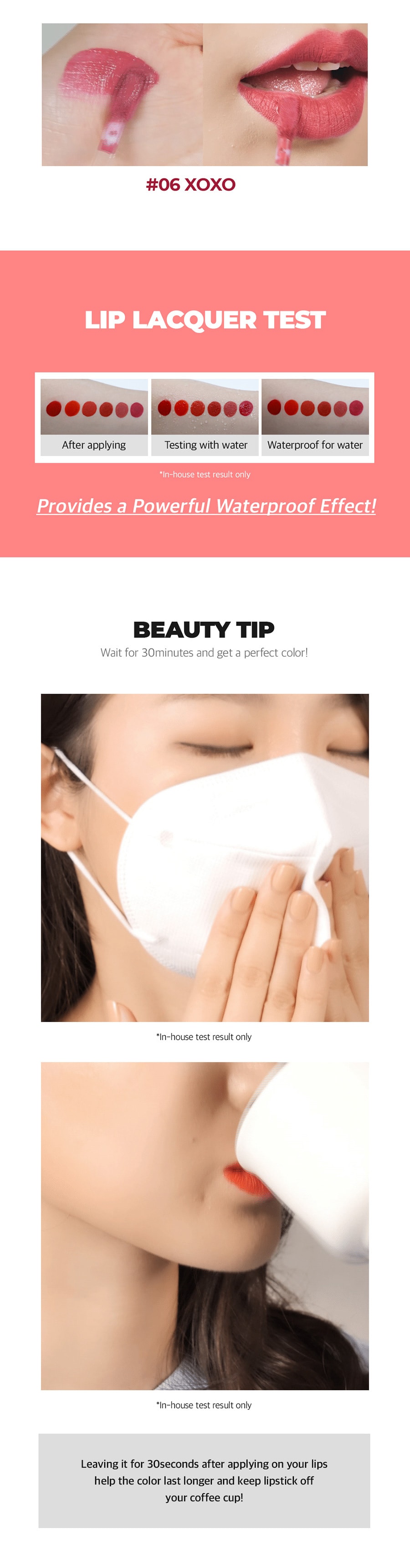 韓國 BOM 絲絨霧面鎖色唇釉#02靚麗桔紅 持妝8小時 不脫色 不沾口罩 不沾杯 霧面霧面 4g