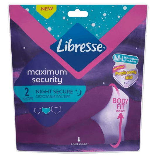 Night Secure Disposable Panties M-L 71 cm & above 2pcs