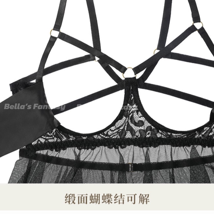 美国 Bella’s Fantasy Bella's Fantasy限时特价 曼舞蝴蝶🦋性感免脱系带蝴蝶结睡裙情趣内衣 白色 均码