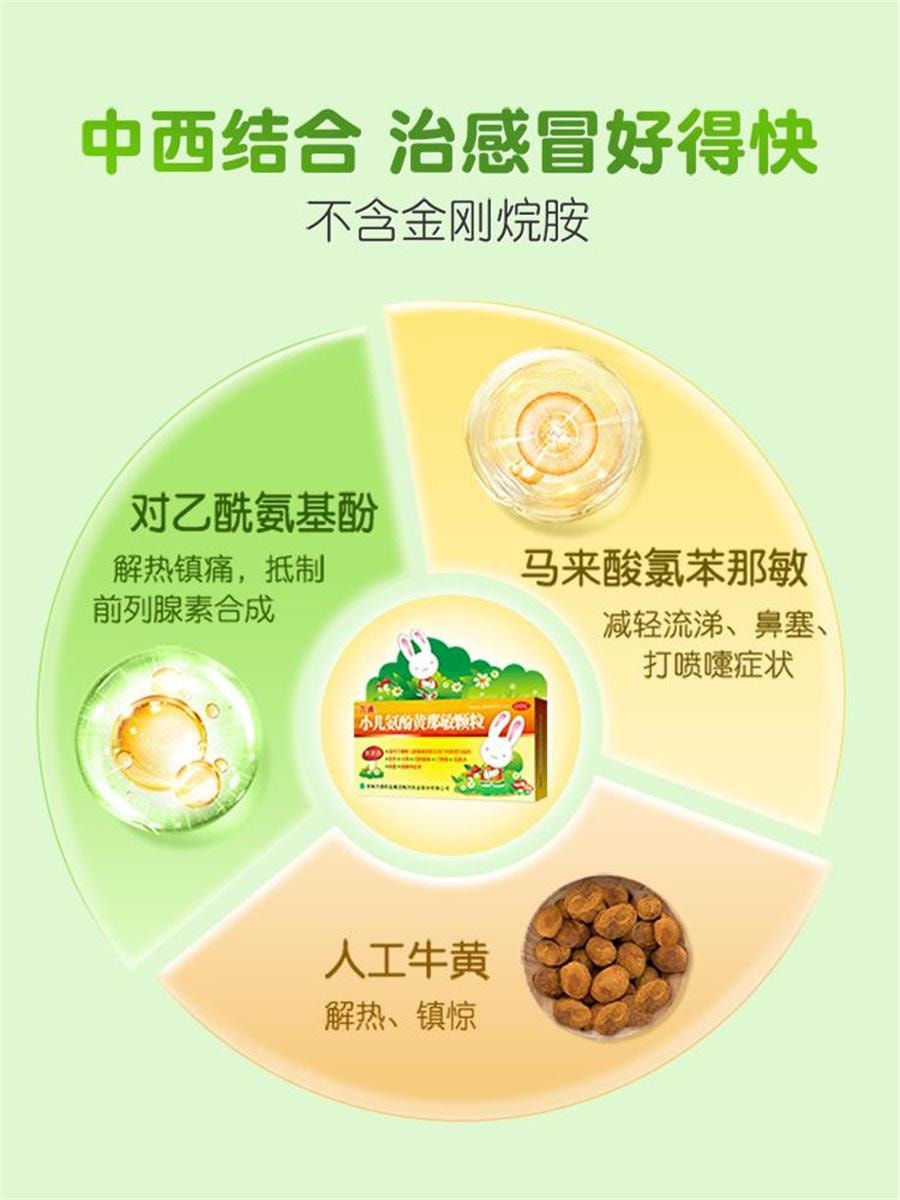 【中国直邮】 万通 小儿氨酚黄那敏颗粒 感冒药儿童发烧小儿感冒打喷嚏流鼻涕退烧10袋/盒