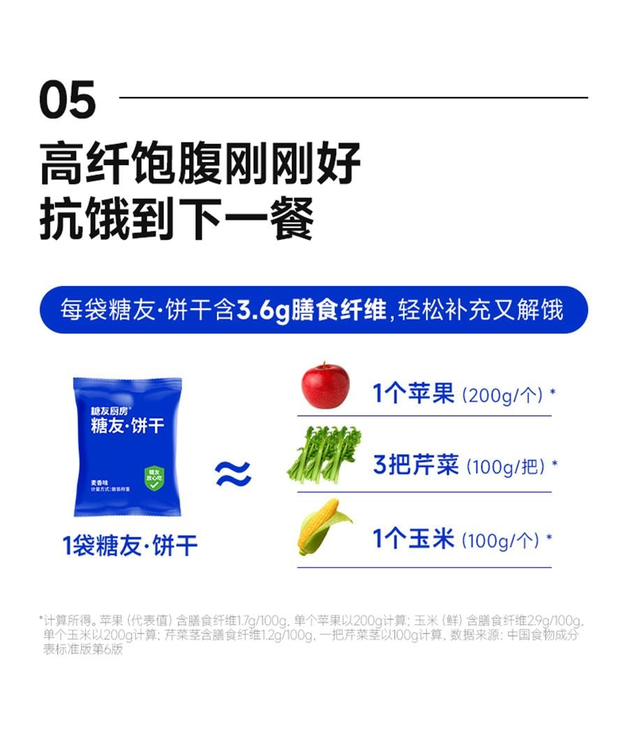 【中国直邮】 糖友厨房 糖友饼干 孕妇饼干控营养无糖精糖尿人粗粮代餐孕妇期零食品饱饱腹 麦香味150g/盒