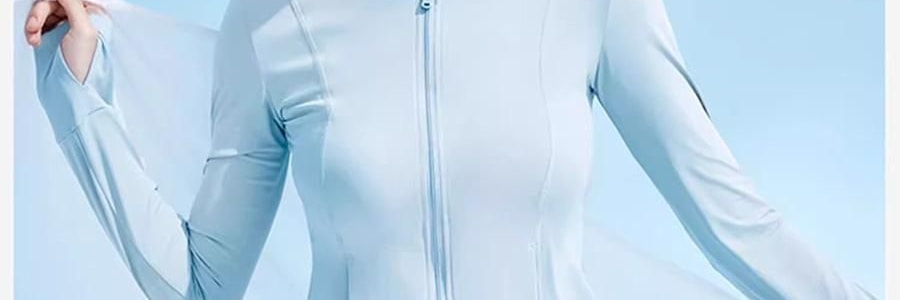 小野和子 修身防晒衣 防晒服 修身小蛮腰设计宽松上衣 连帽款 冰雾粉 S码