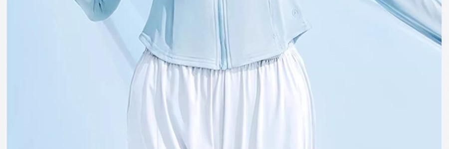 小野和子 修身防晒衣 防晒服 修身小蛮腰设计宽松上衣 连帽款 冰雾粉 S码