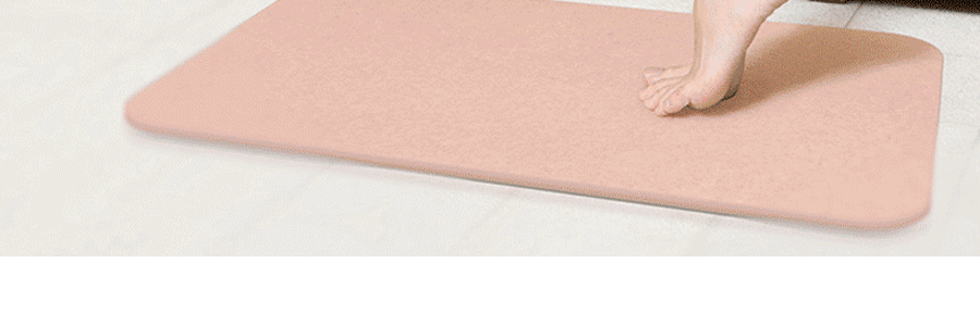 日本岩崎 天然硅藻土 吸水速干 防滑耐用 地垫 升级版 粉色 60*39cm