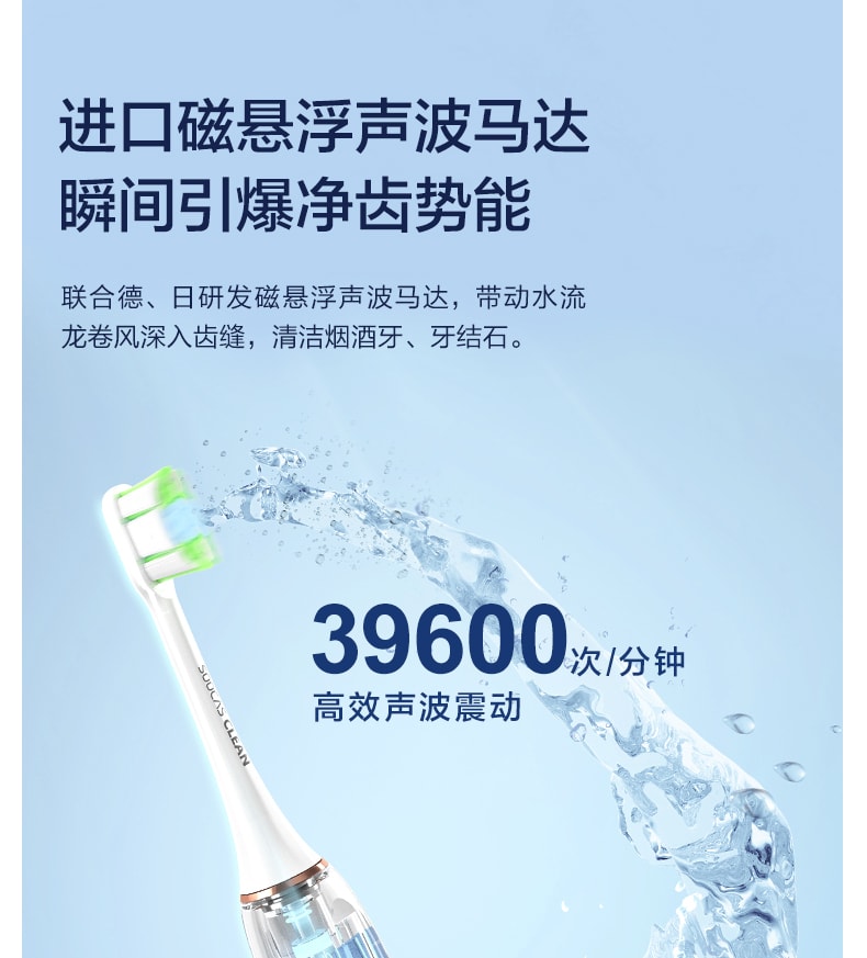 【中国直邮】素士X3U电动牙刷 白色礼盒装