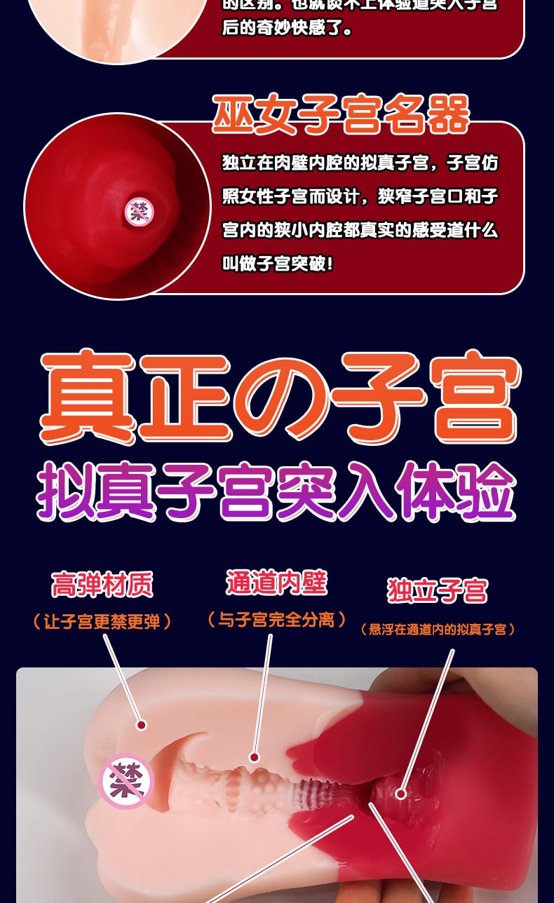 【中国直邮】MODE 巫女美子款 男用构造倒模 男士成人情趣用品