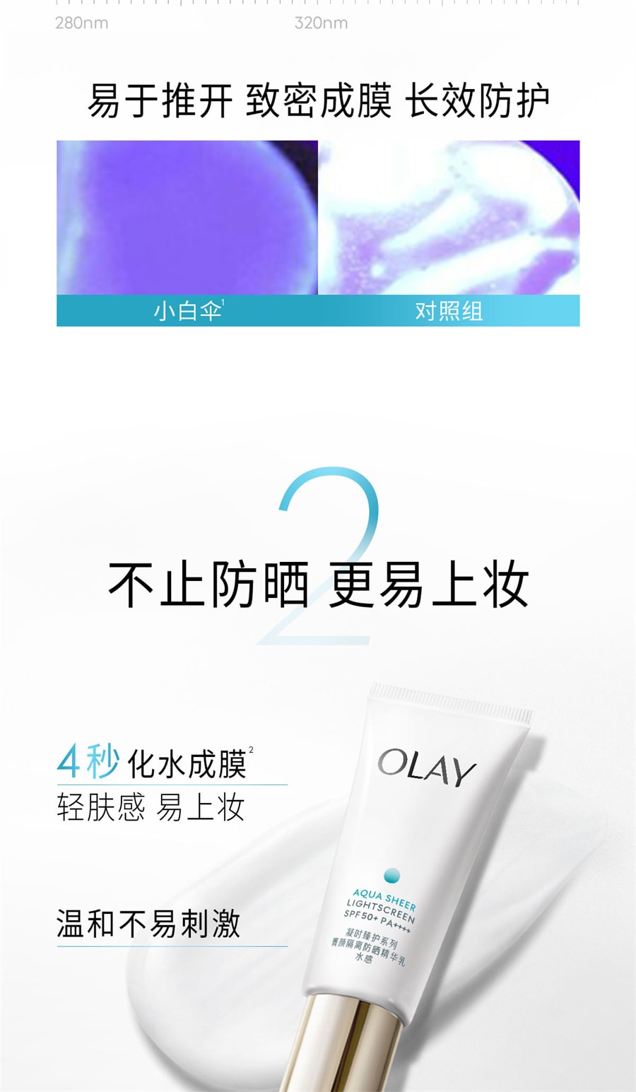 【中国直邮】OLAY玉兰油 小白伞防晒霜军训热销防紫外线面部身体保湿隔离SPF50+ 30ml/支