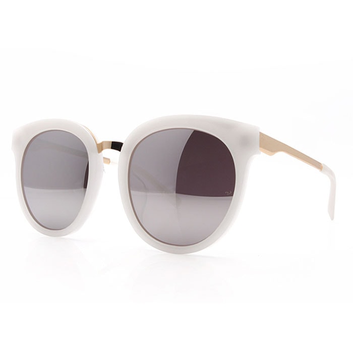 SUNGLASSES / AS012 / WHITE + SILVER MIRROR LENS