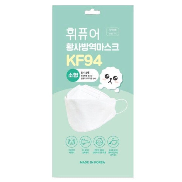 韓國 Hwlpure KF94 3D立體防護兒童口罩 白色 1pc