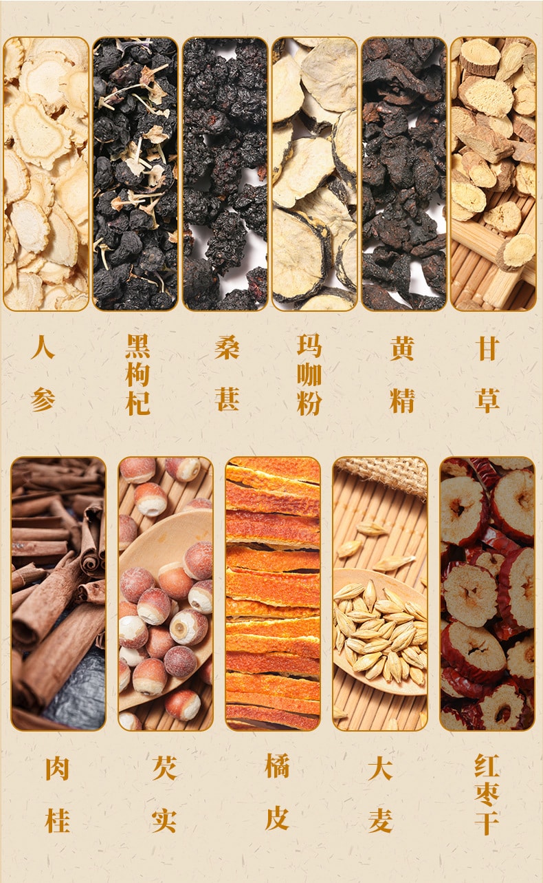 【中国直邮】北京同仁堂  人参枸杞茶五宝茶男人茶养生茶九宝茶茶  150g/盒