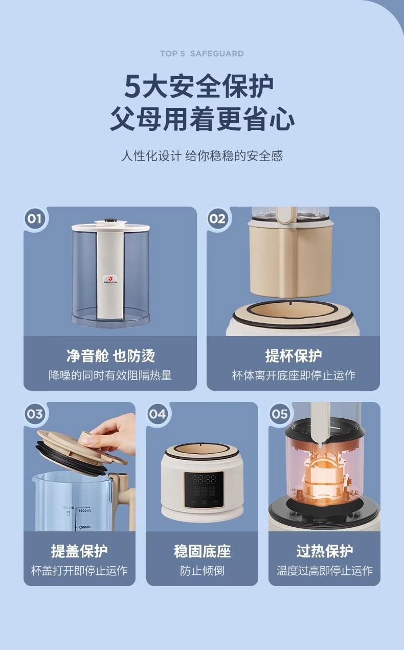 BECWARE 高端家用多功能破壁机 大容量分体式豆浆机 1件入