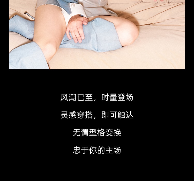 【中国直邮】OZLN 早秋新品小众高级感短款设计弧形拼接门襟牛仔外套 S