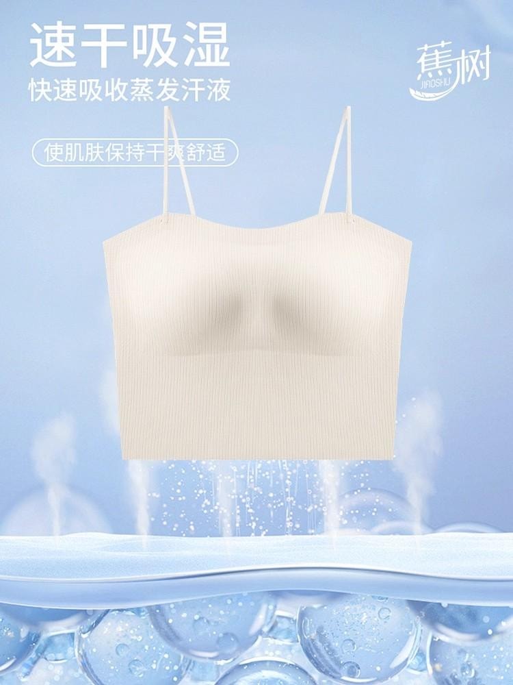 Cami Bra Thin Immobilization Anti-Sag Boob Tube Top-Black L Size 1Pc