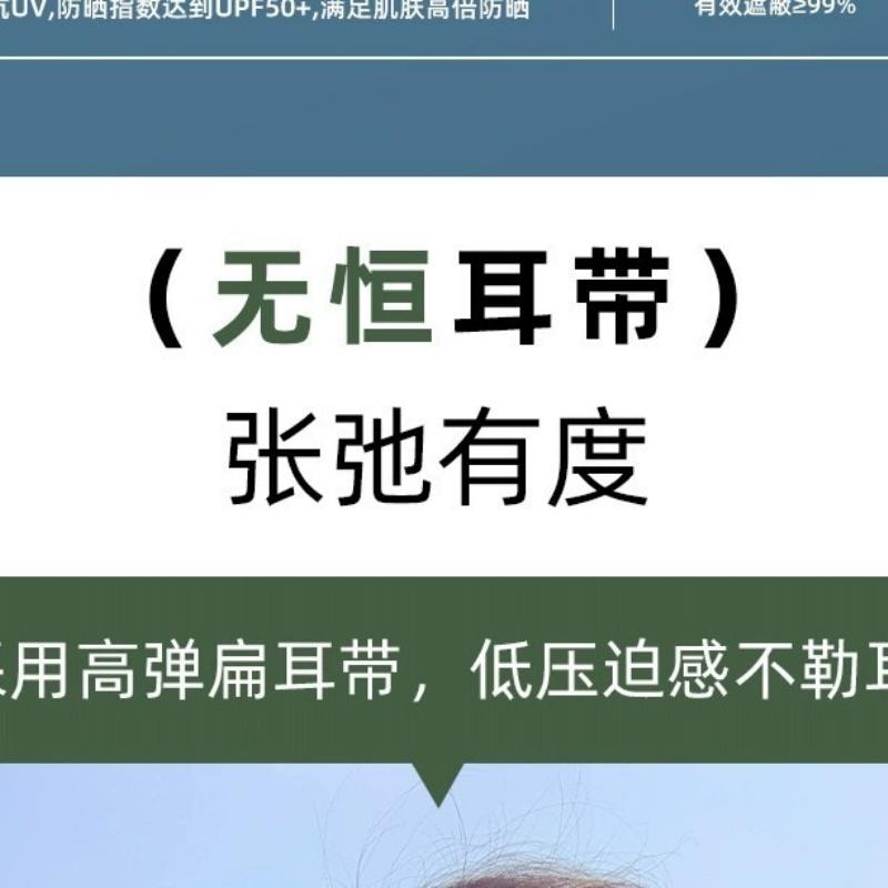【中國直郵】 親太太 新款冰絲防曬口罩女透氣孔3D 防紫外線無痕面罩 灰色 1個