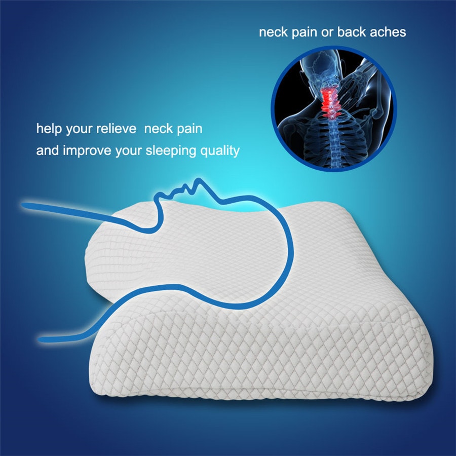 Contour Memory Foam Pillow Neck Cervical Bed Pillows for Sleeping Hypoallergenic (23.2x15x4 inch)