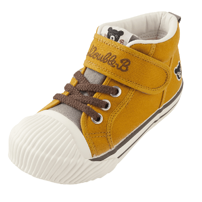 【日本直效郵件】MIKIHOUSE||黑熊 兒童二段穩定鞋帆鞋布鞋休閒鞋餅乾鞋 ||黃色 18.0cm 1雙