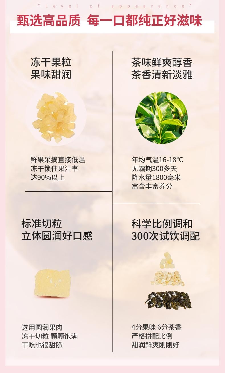 【中國直郵】 茶裡 蜜桃烏龍茶 冷泡茶包 水果茶 15包/盒